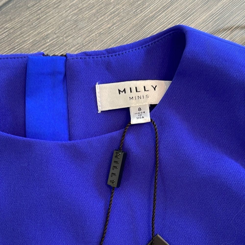 Milly Minis Cady Seamed Top Size 8 Sapphire Blue New with Tags - Picture 5 of 13